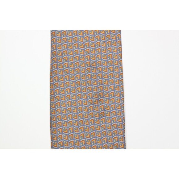 Italo Ferretti Arrowhead Wave Men's Designer Neck Tie Italy Blue Red Yellow 62"L - Picture 4 of 5
